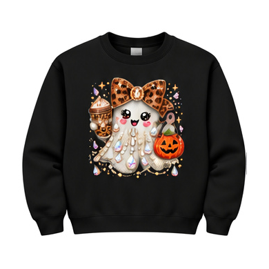 18000 Gildan Crewneck Sweatshirt Halloween 007 Jeweled Ghost