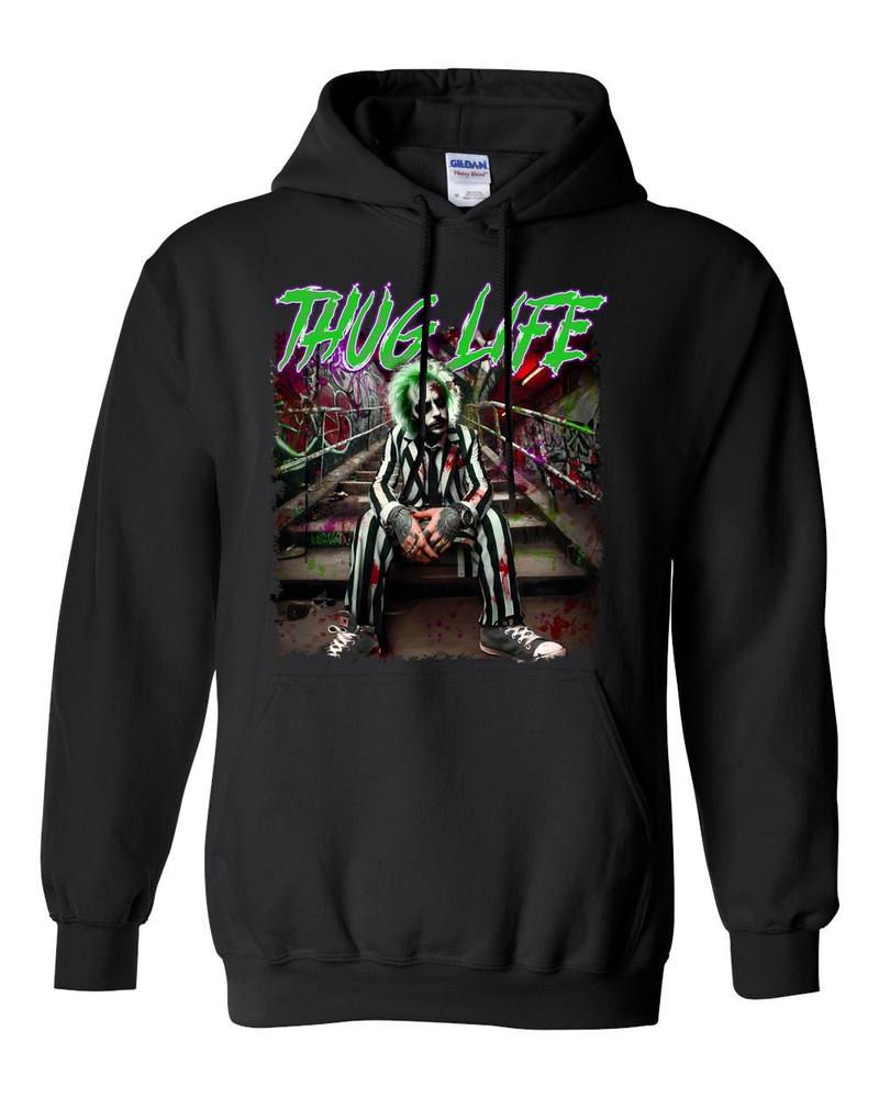 18500 Gildan Hoodie Halloween 046 Beetlejuice Thug Life