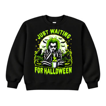 18000 Gildan Crewneck Sweatshirt Halloween 043 Just Waiting for Halloween