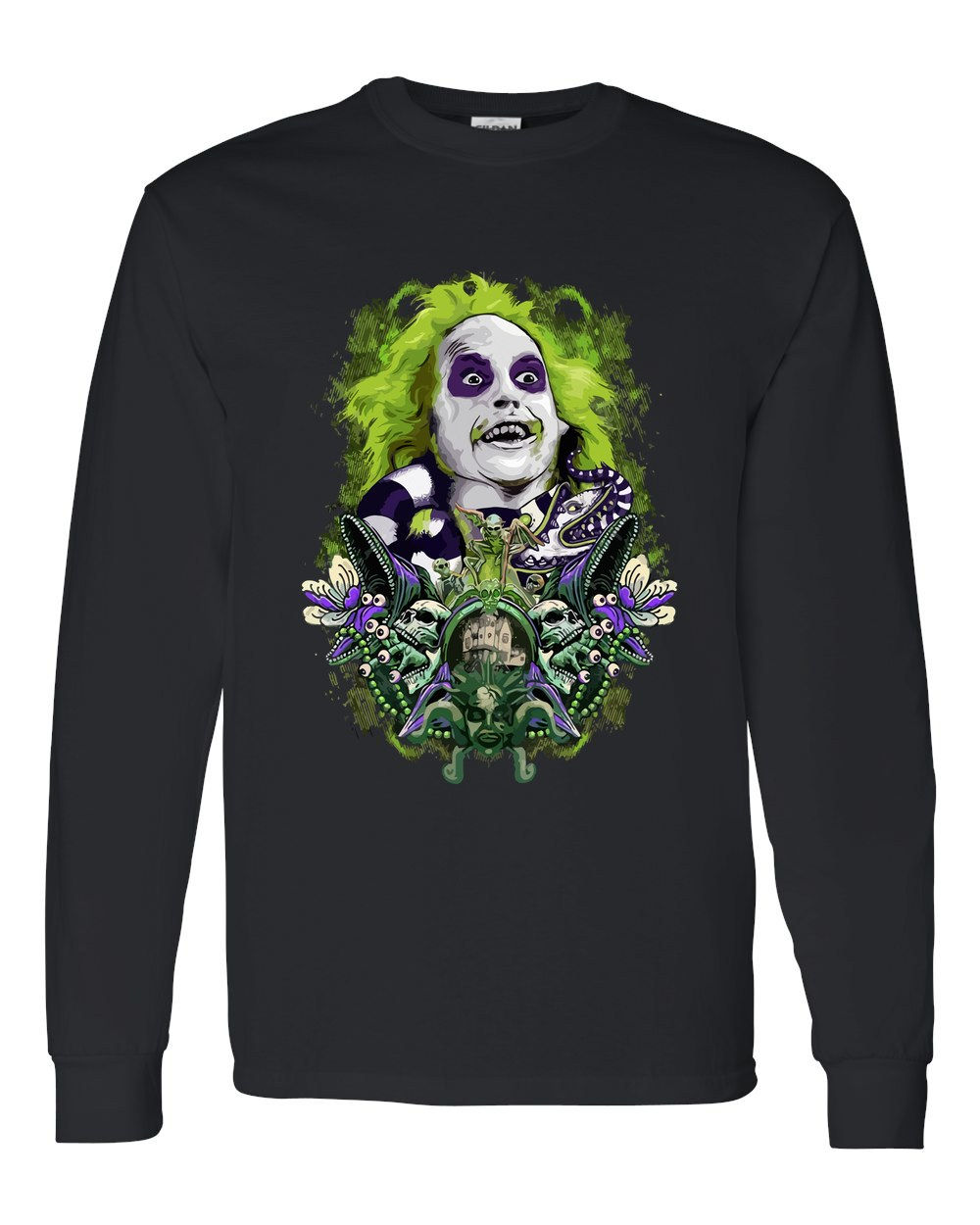 5400 Gildan Long Sleeve T-Shirt Halloween 048 Beetlejuice Sandworm Gothic Portr