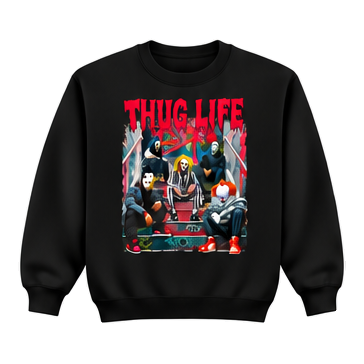 18000 Gildan Crewneck Sweatshirt Halloween 058 Horror Thug Life Crew Two