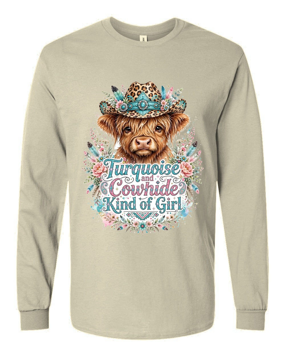 5400 Gildan Long Sleeve T-Shirt Highland Cow 13