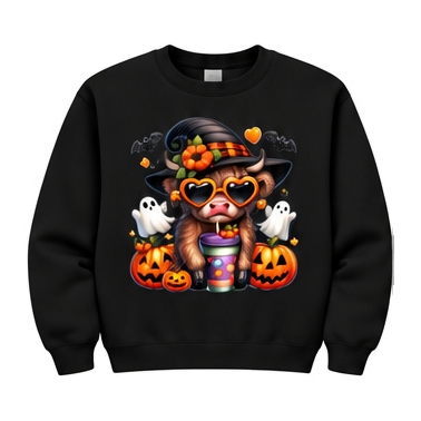 18000 Gildan Crewneck Sweatshirt Halloween 006 Halloween Cow