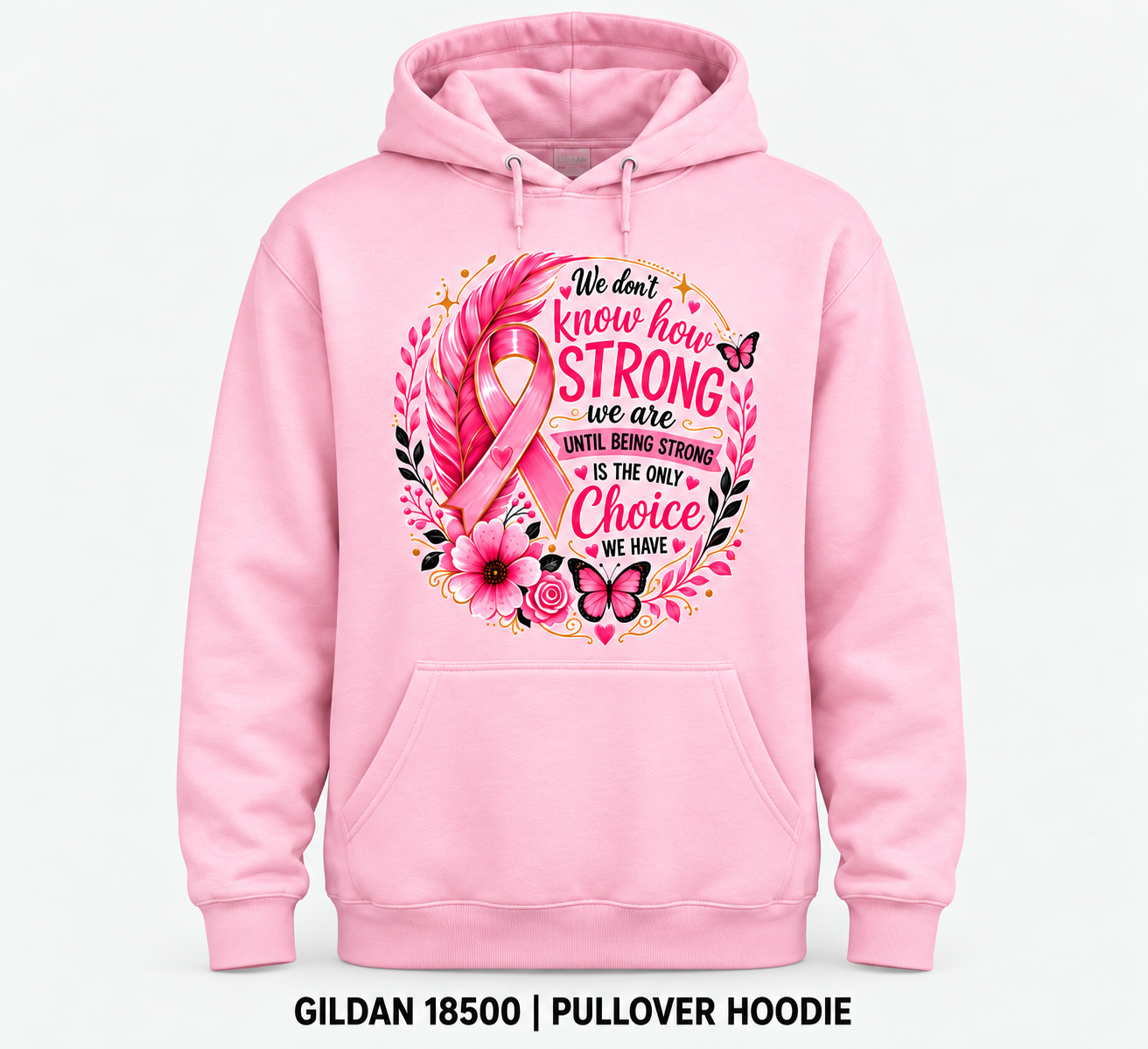 18500 Gildan Hoodie Breast Cancer