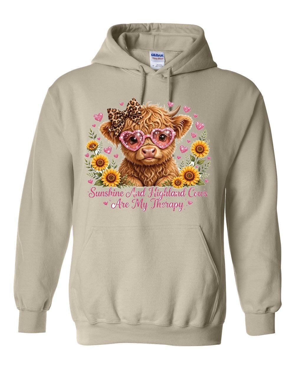 18500 Gildan Hoodie Highland Cow 1