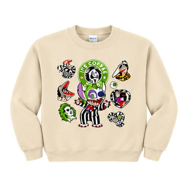 Thumbnail: 18000 Gildan Crewneck Sweatshirt Halloween 080 Coffee Time Tumbler Collage