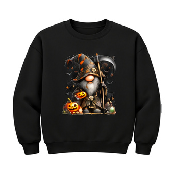 18000 Gildan Crewneck Sweatshirt Halloween 022 Graveyard Reaper Gnome