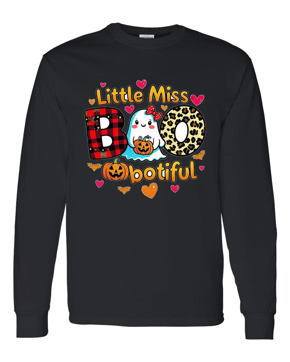 5400 Gildan Long Sleeve T-Shirt Halloween 107 Little Miss Boo-tiful