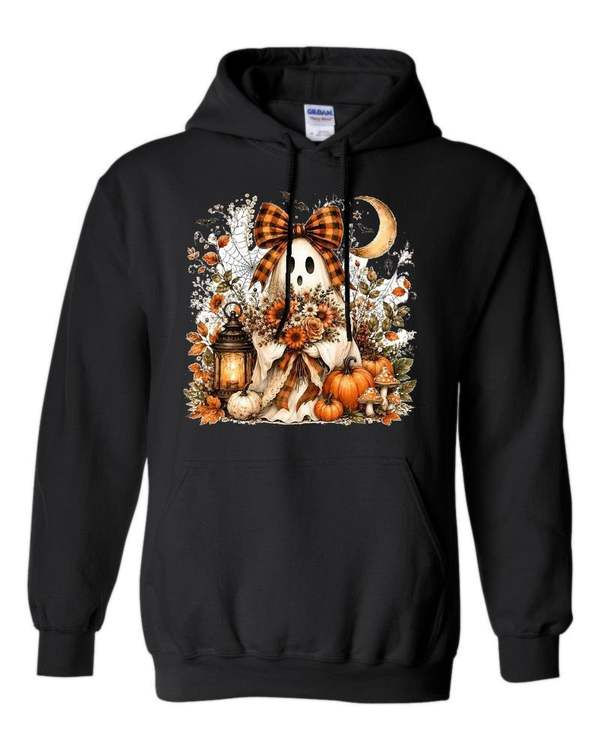 18500 Gildan Hoodie Halloween 009 Autumn Floral Ghost