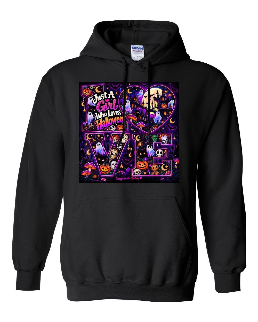 18500 Gildan Hoodie Halloween 114 Just a Girl Who Loves Halloween