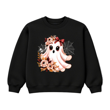 18000 Gildan Crewneck Sweatshirt Halloween 011 Floral Bow Ghost