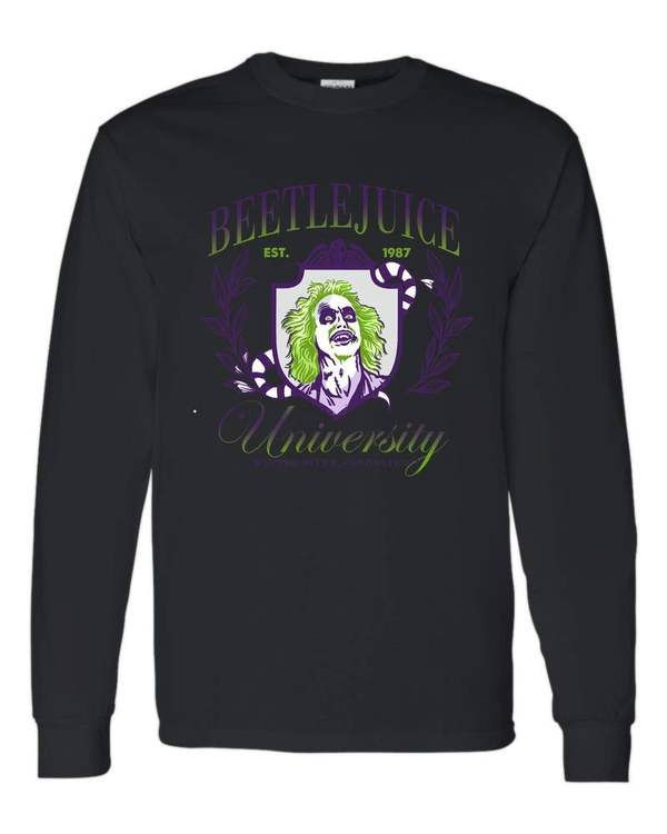 5400 Gildan Long Sleeve T-Shirt Halloween 041 Beetlejuice University