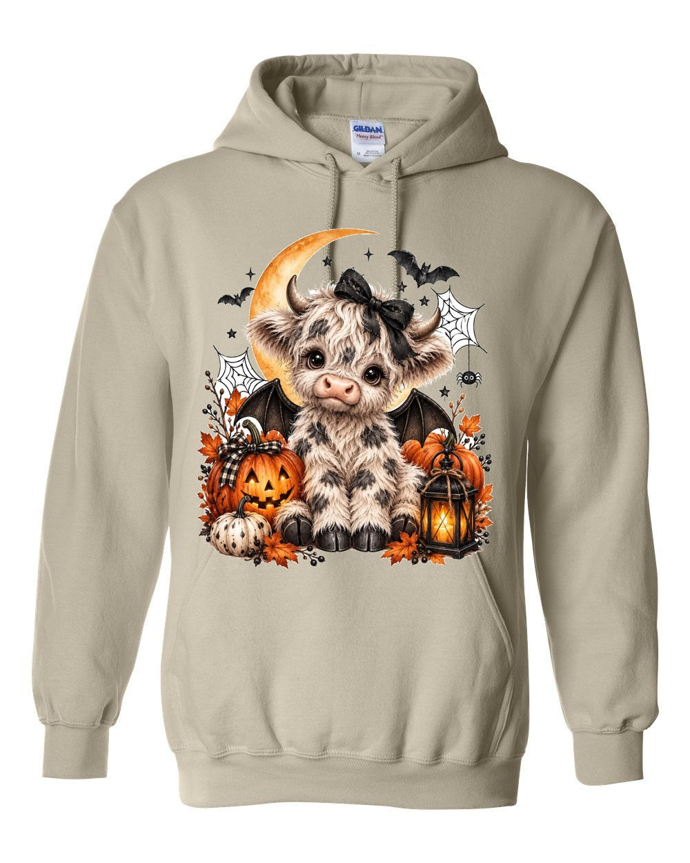 18500 Gildan Hoodie Highland Cow 034 – Bat Wings Jack-o'-Lantern