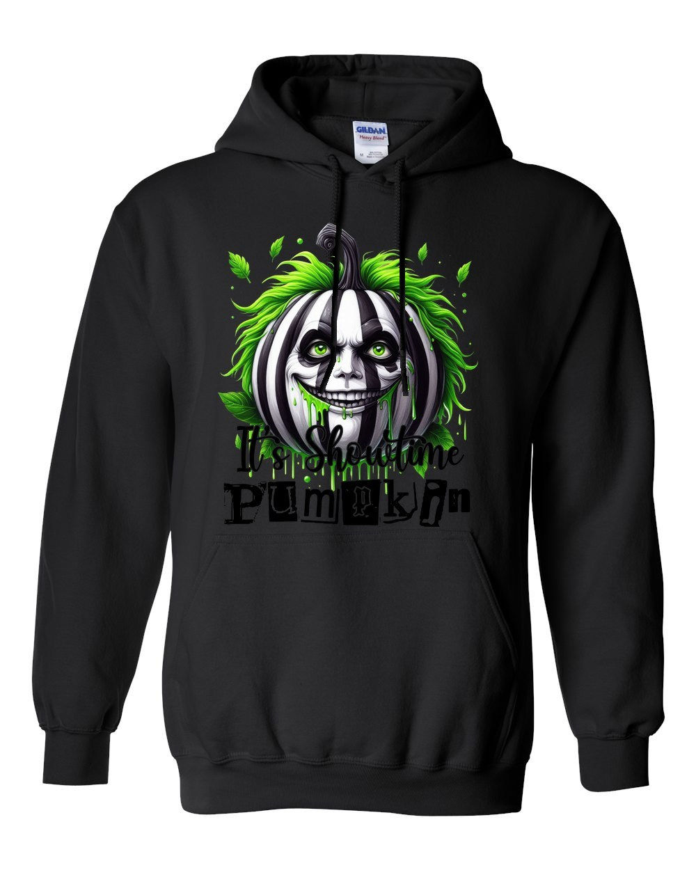 18500 Gildan Hoodie Halloween 074 Striped Pumpkin Showtime
