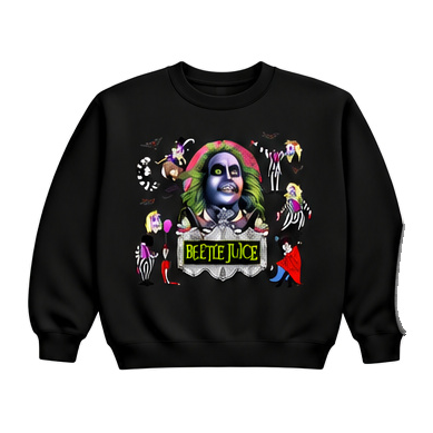 18000 Gildan Crewneck Sweatshirt Halloween 091 Beetlejuice Character Bats Collag