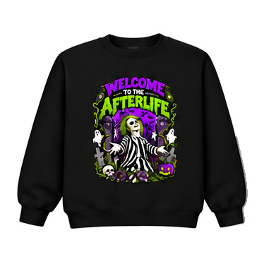 18000 Gildan Crewneck Sweatshirt Halloween 095 Welcome to the Afterlife
