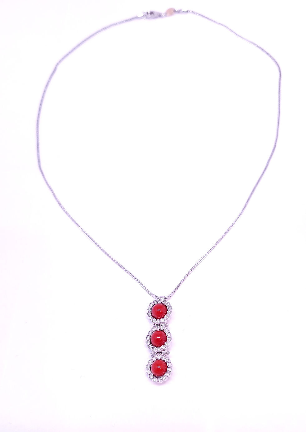 Thumbnail: Lux Coral Pendant in 18k White Gold, Coral and Diamonds