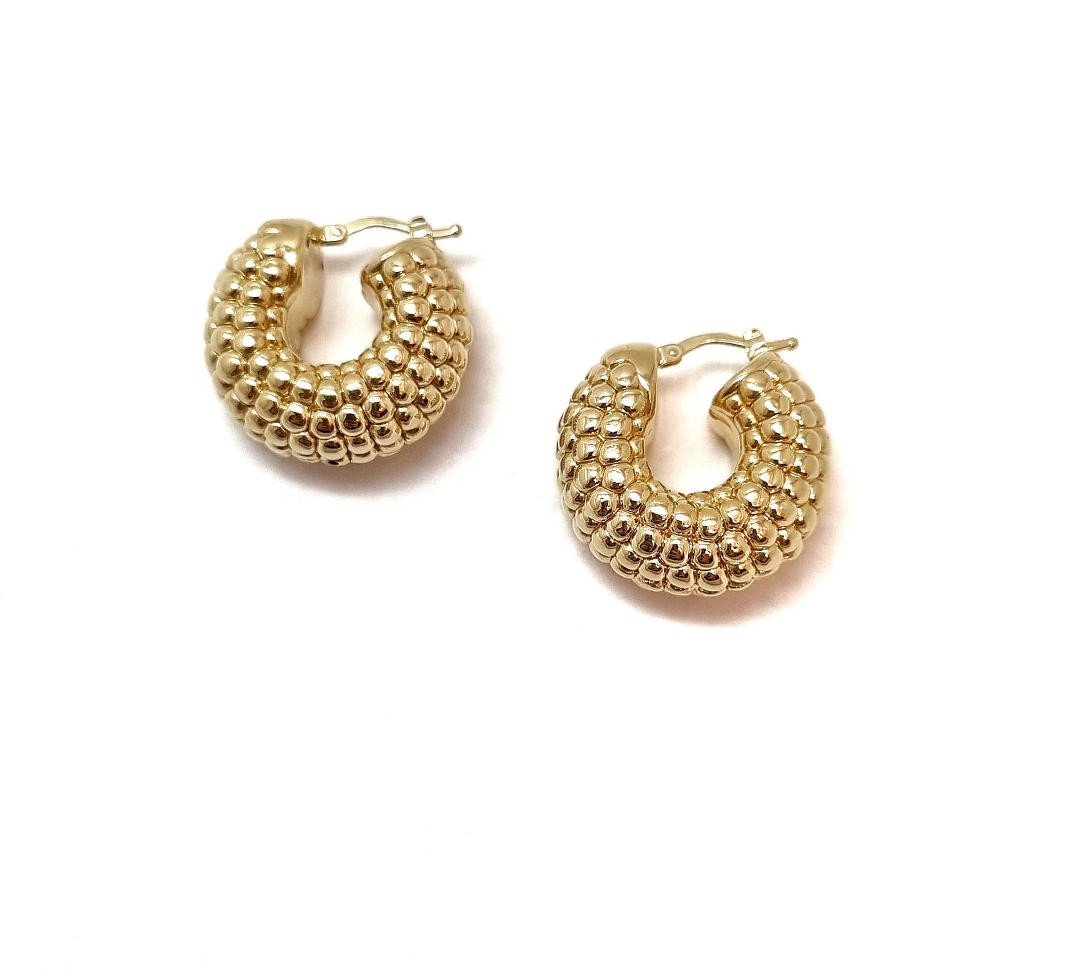 Circle Earrings in 925 Silver in Laminated Yellow Gold