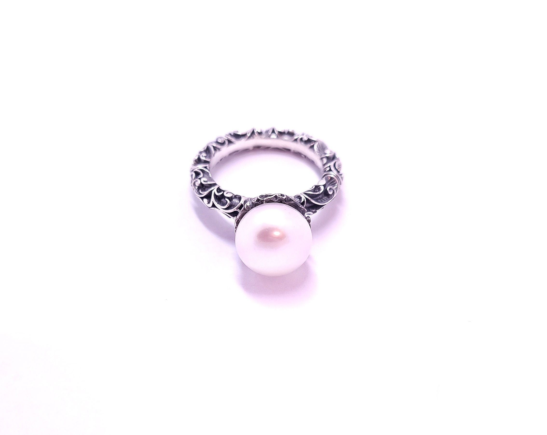 Maria e Luisa Jewels Ring in 925 Silver with Fresh Water Pearl 10mm
