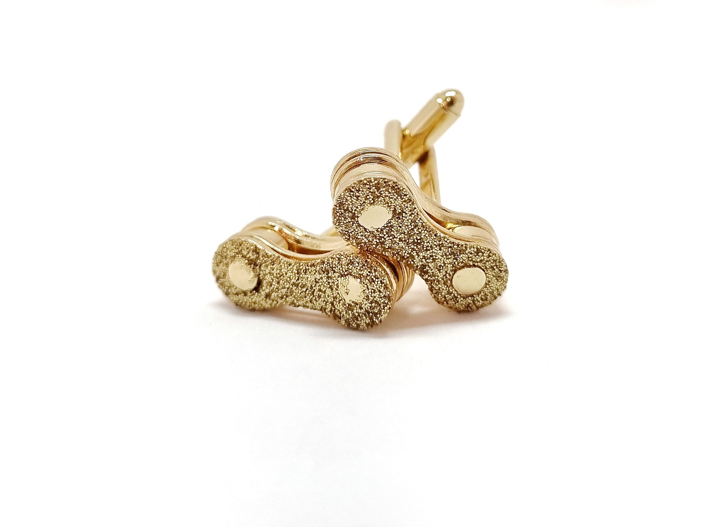 Altair Bracelet Cufflinks with Real Bike Chain and Glitter