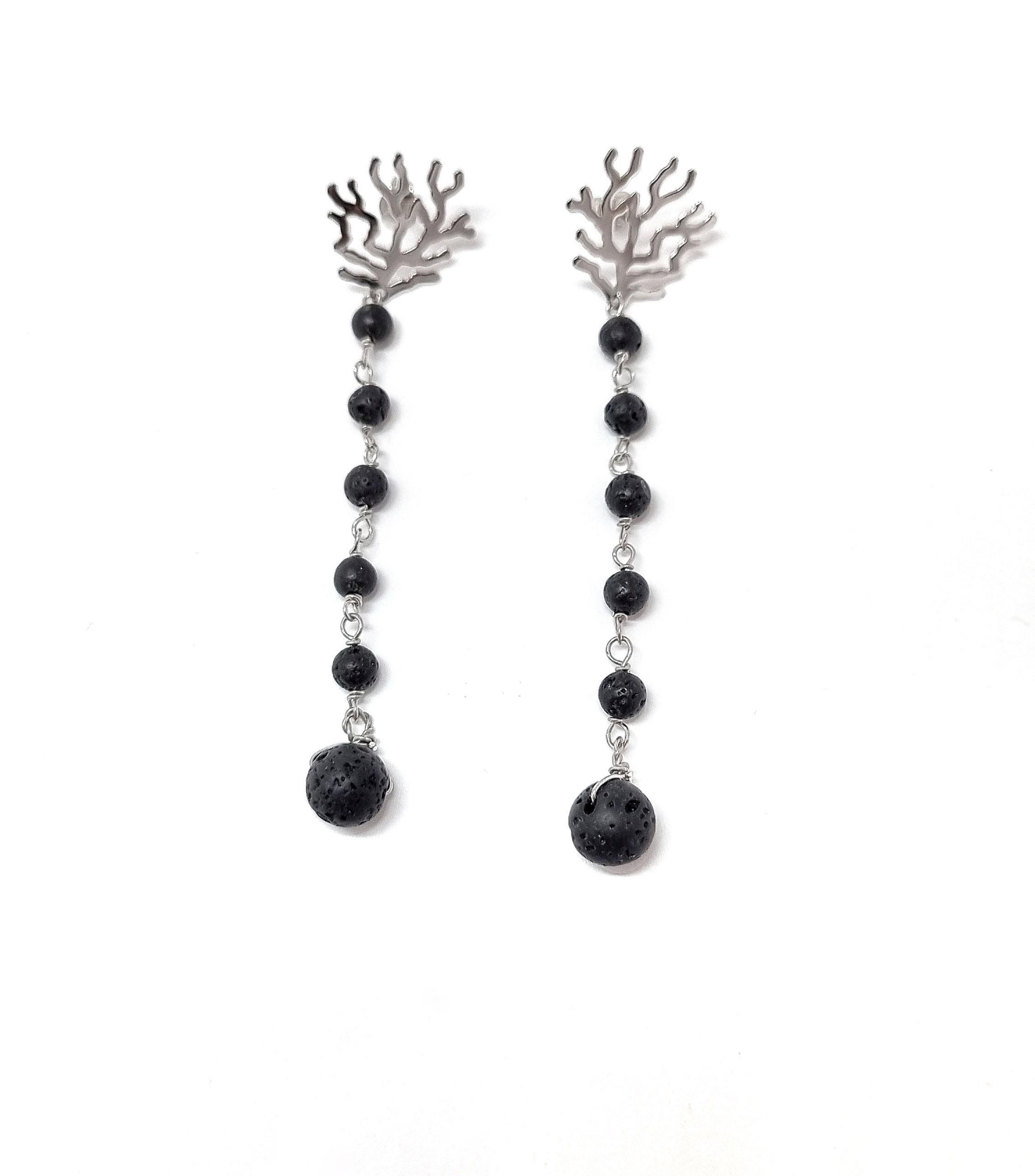 GP Jewels Earrings in 925 Silver with Lava