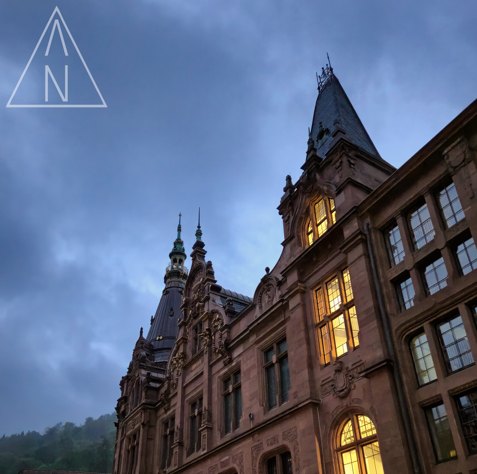 University library in the evening, Heidelberg
