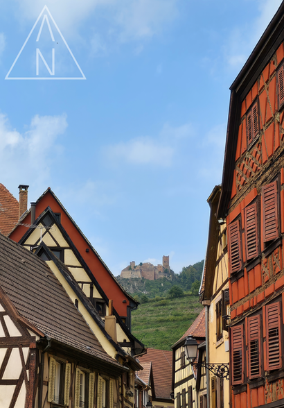View of Château de Saint-Ulrich from Grand'Rue, Ribeauvillé