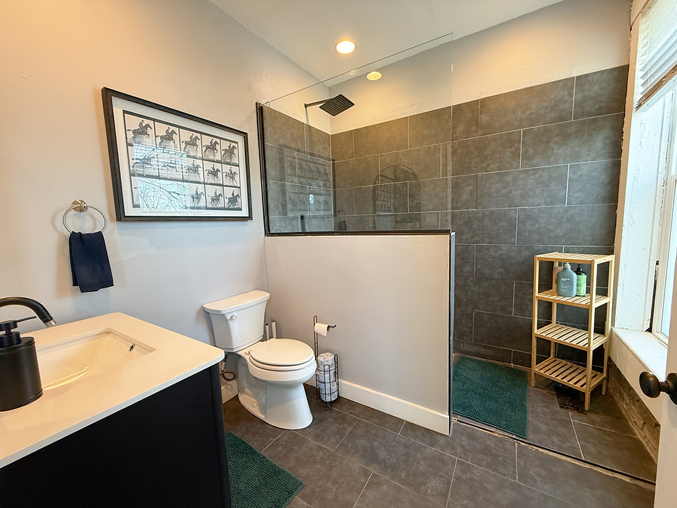 Furnished living area in a HobKnob mid-term rental in Louisville, KY