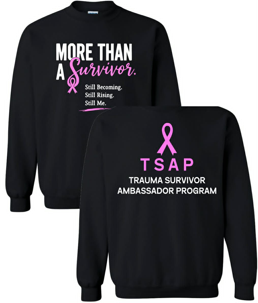 Black More Than a Survivor Crewneck Sweatshirt