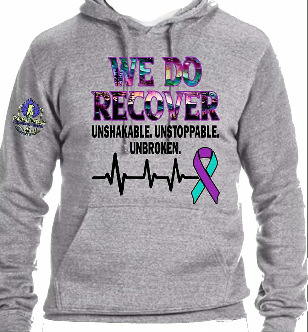 Thumbnail: We Do Recover. Unshakable. Unstoppable. Unbroken.: Pull Over Hoodie