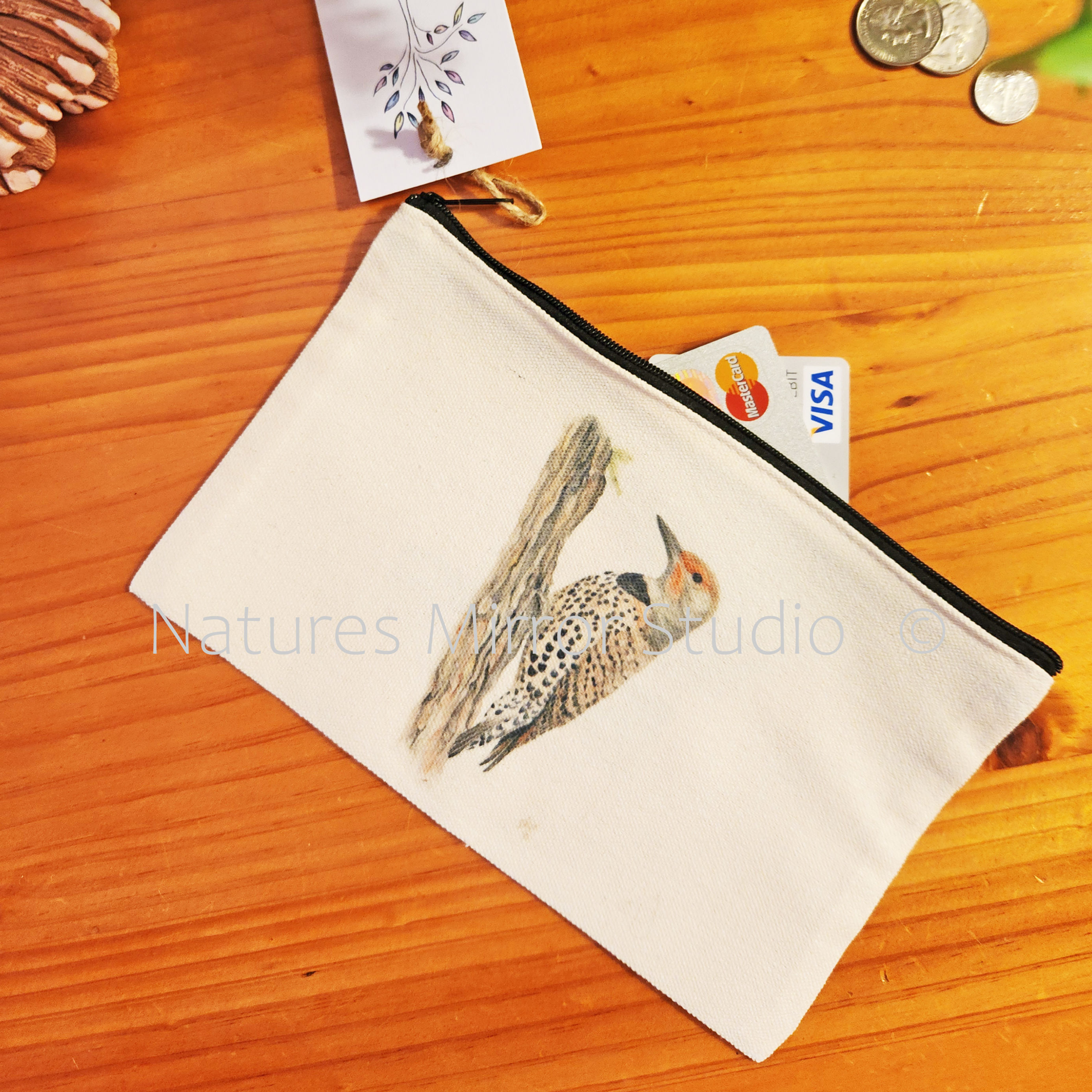 Northern Flicker - Canvas Make-Up Bag