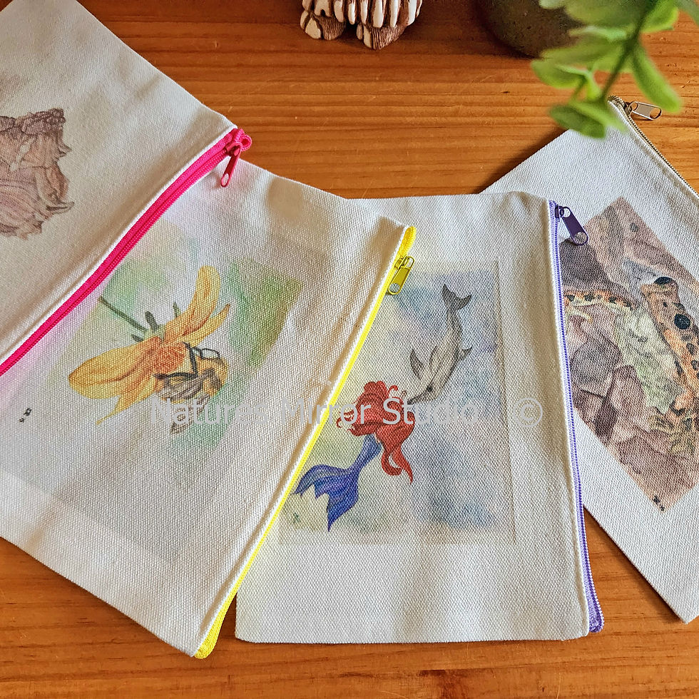 Thumbnail: Dixie - Canvas Make-Up Bag with colored zipper