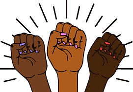 Three fists being held up in the air
