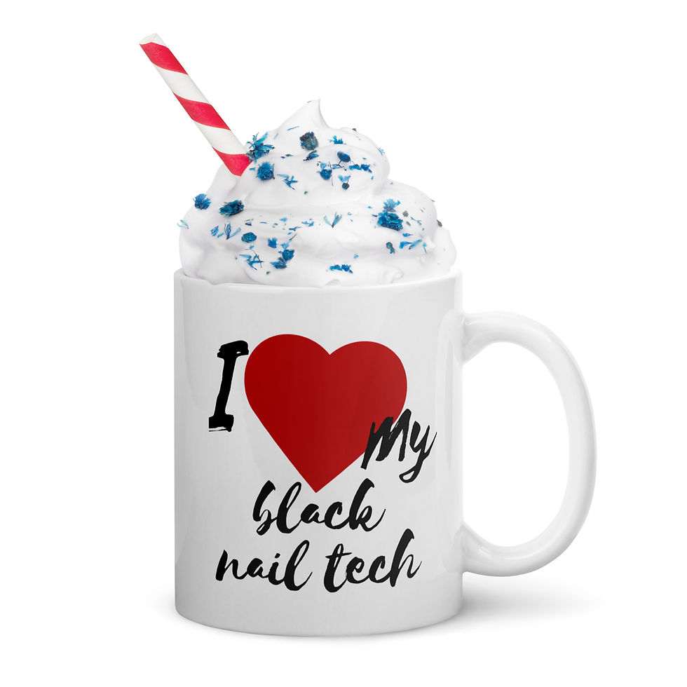 Thumbnail: I Love My Black Nail Tech White Glossy Mug