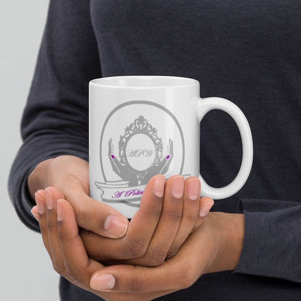 Thumbnail: White Glossy Mug with Grey APW Logo