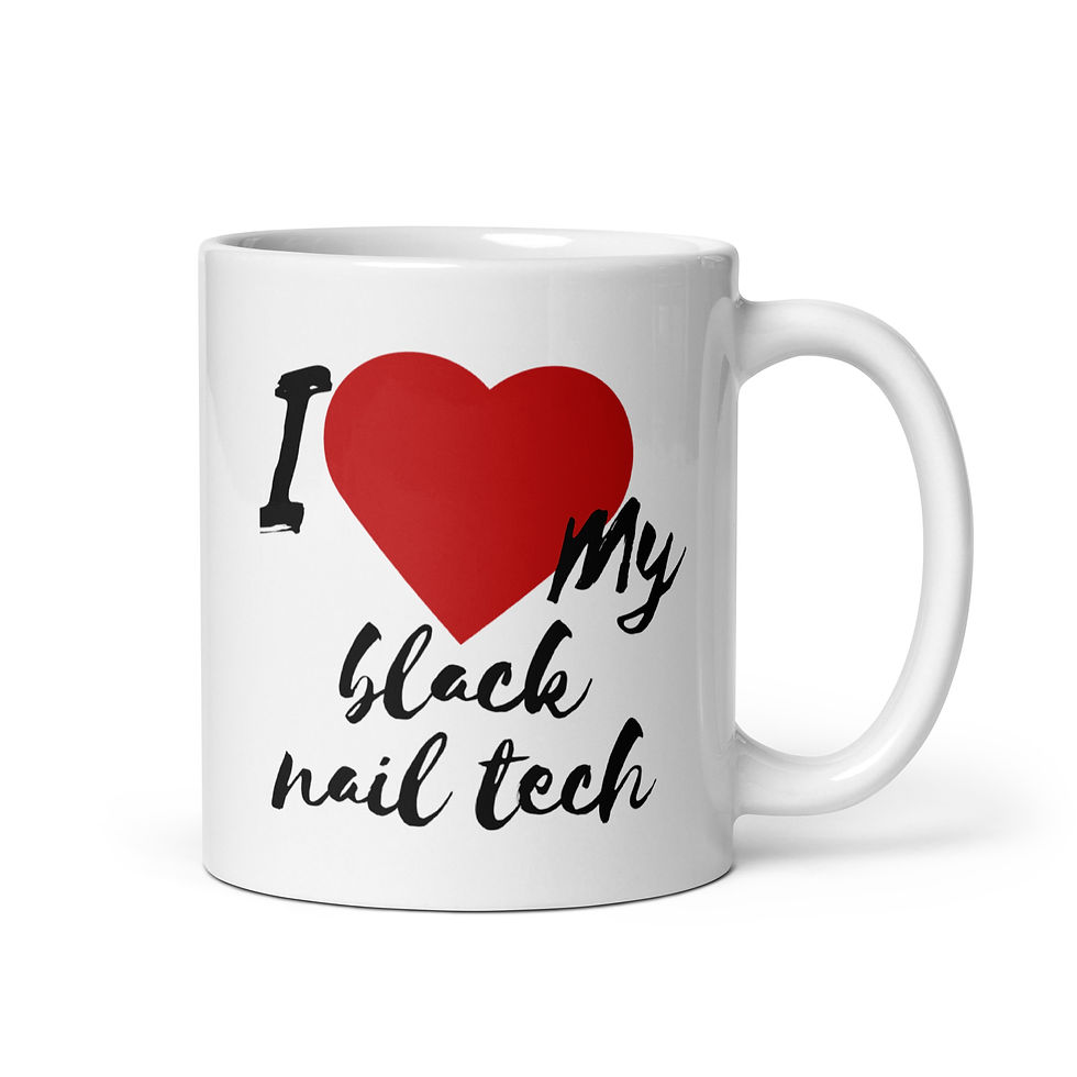 Thumbnail: I Love My Black Nail Tech White Glossy Mug