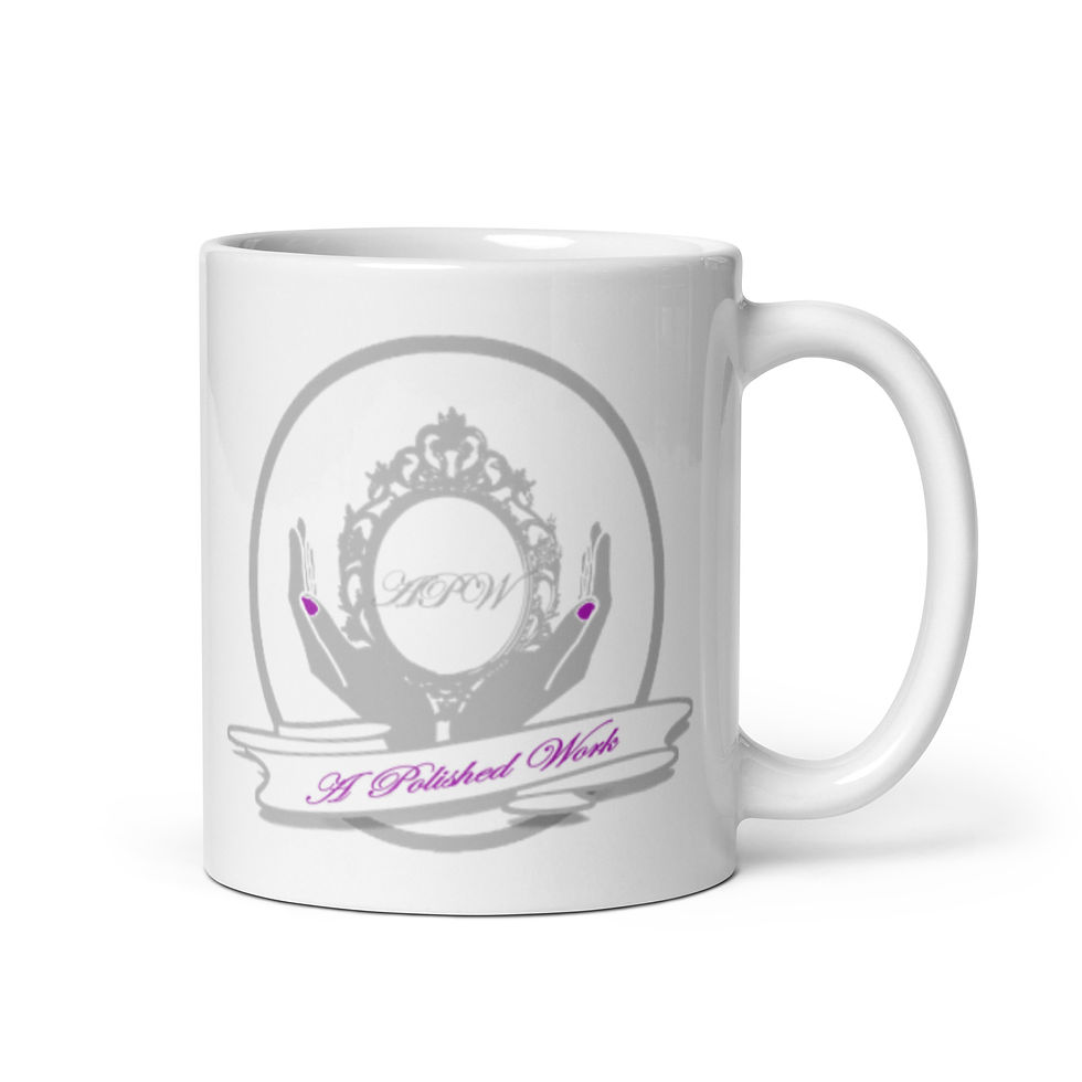 Thumbnail: White Glossy Mug with Grey APW Logo