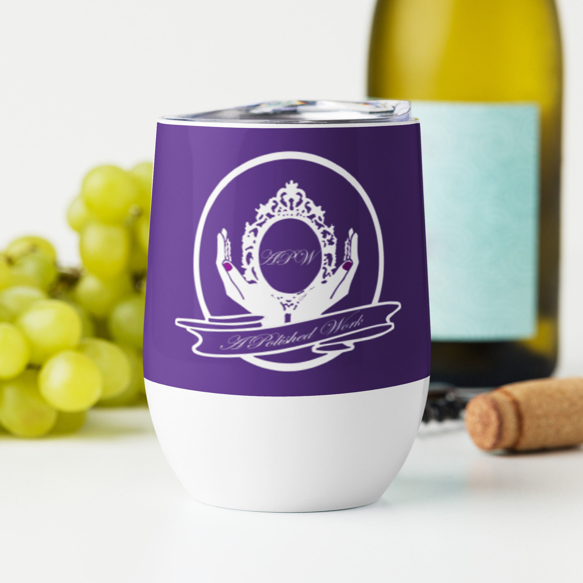 Purple Wine Tumbler with APW Logo