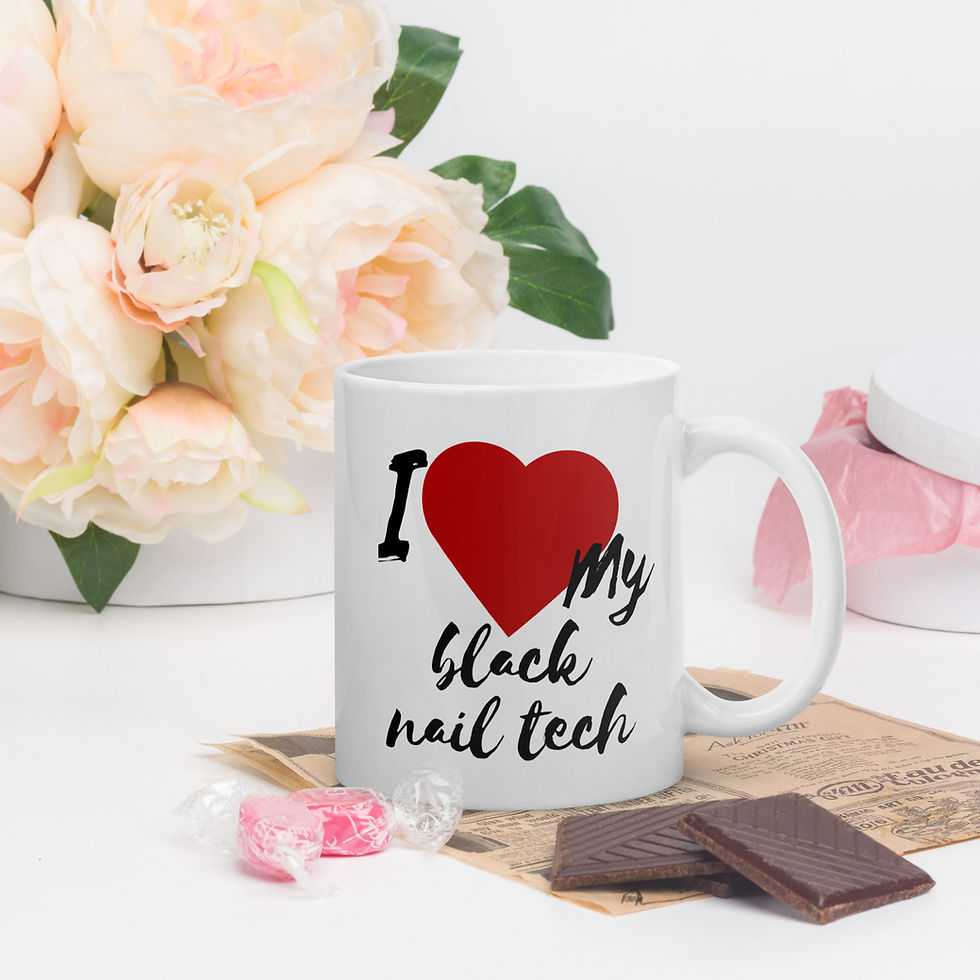 Thumbnail: I Love My Black Nail Tech White Glossy Mug