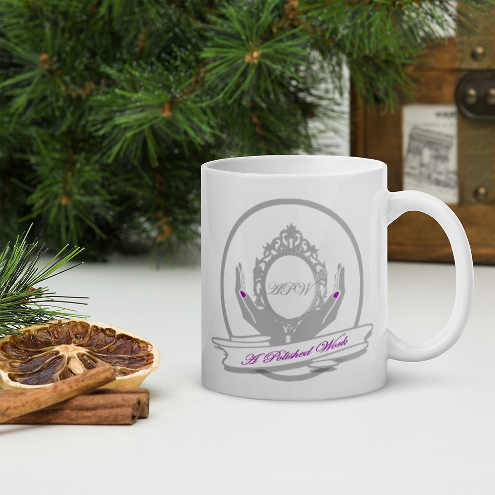 Thumbnail: White Glossy Mug with Grey APW Logo