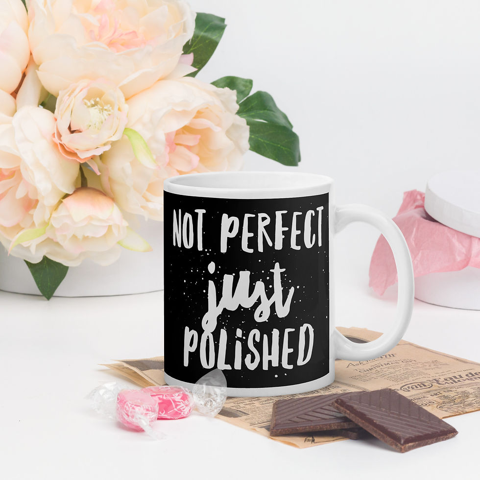 Thumbnail: Not Perfect Just Polished Glossy Black Mug