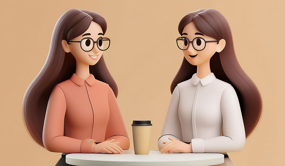 two modest tznius women chatting over coffee