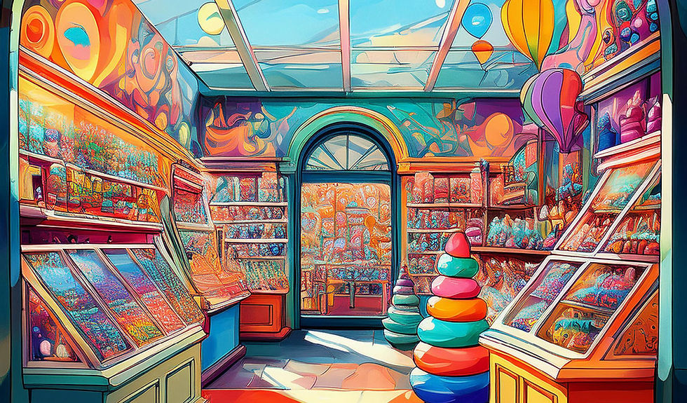 colorful inspiring creative toy store