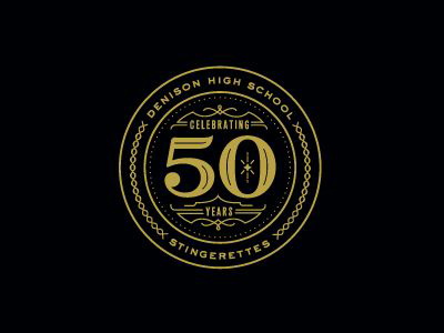50 years vintage design emblem