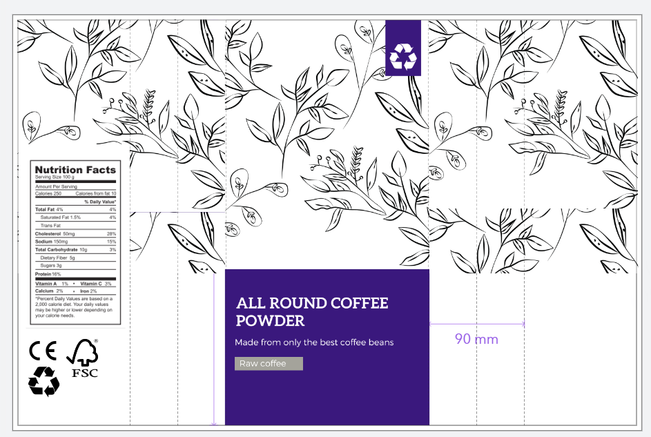 Coffee Bean Dielines