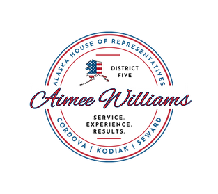 This is the campaign logo for Aimee Williams. It lists out her tagline, Service. Experience. Results.