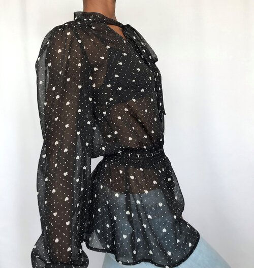 Thumbnail: Long Sleeved See Through Chiffon Top