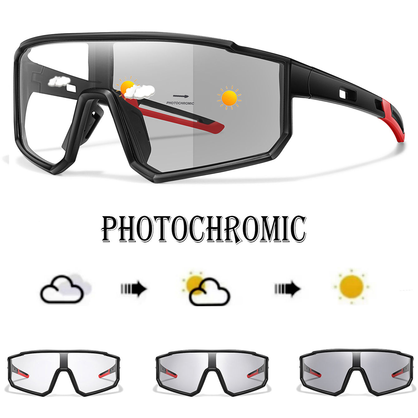 Fashion Brand Men Women Bicycle Photochromic Eyewear MTB Bike Fishing Running Cy