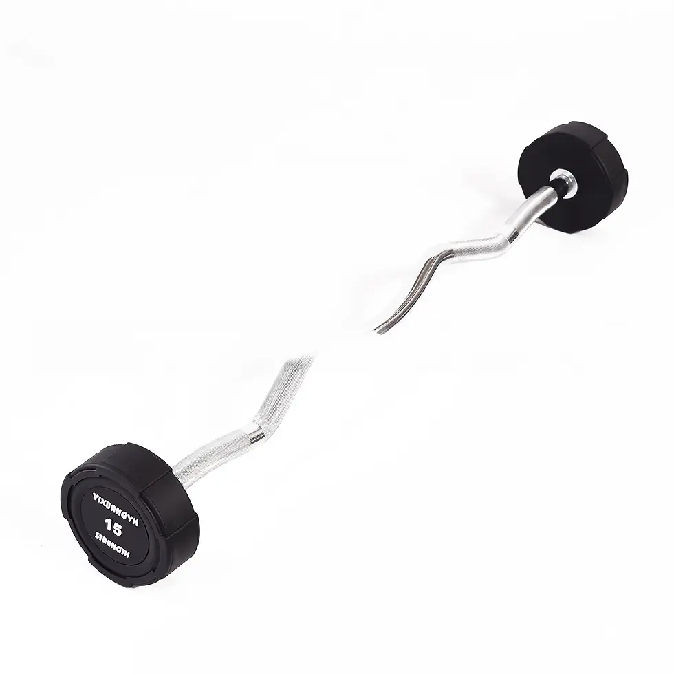 Thumbnail: Professional Custom Logo 7.5kg-50kg Gym Fixed Barbell Set Straight Curved Bar fo