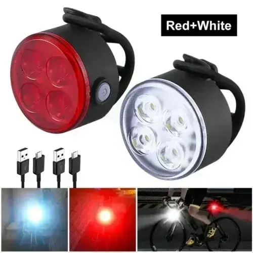 Thumbnail: BUCKLOS Bike Light Set Rechargeable Rear Light Front Lamp Waterproof Riding Head